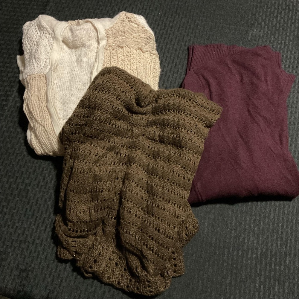 Mixed Brands Cardigan Sweaters Womens Small Neutral Knit Lot Of 3 Free People